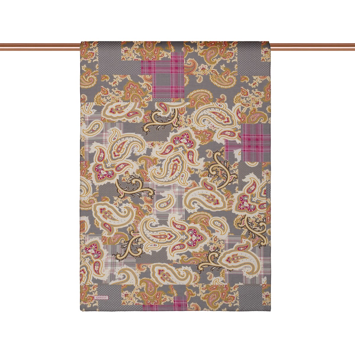 İpekevi Patchwork Desenli TenSoft Şal 03920-Füme