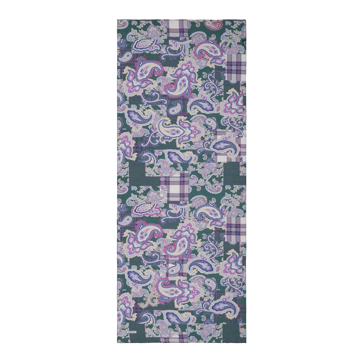 İpekevi Patchwork Desenli TenSoft Şal 03920-Çam Yeşili