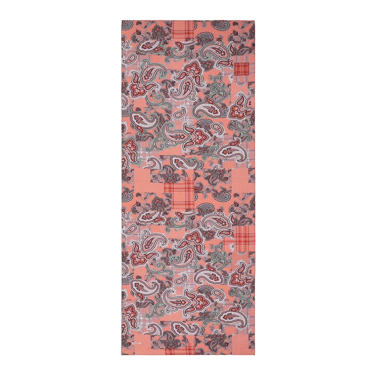 İpekevi Patchwork Desenli TenSoft Şal 03920-Mercan