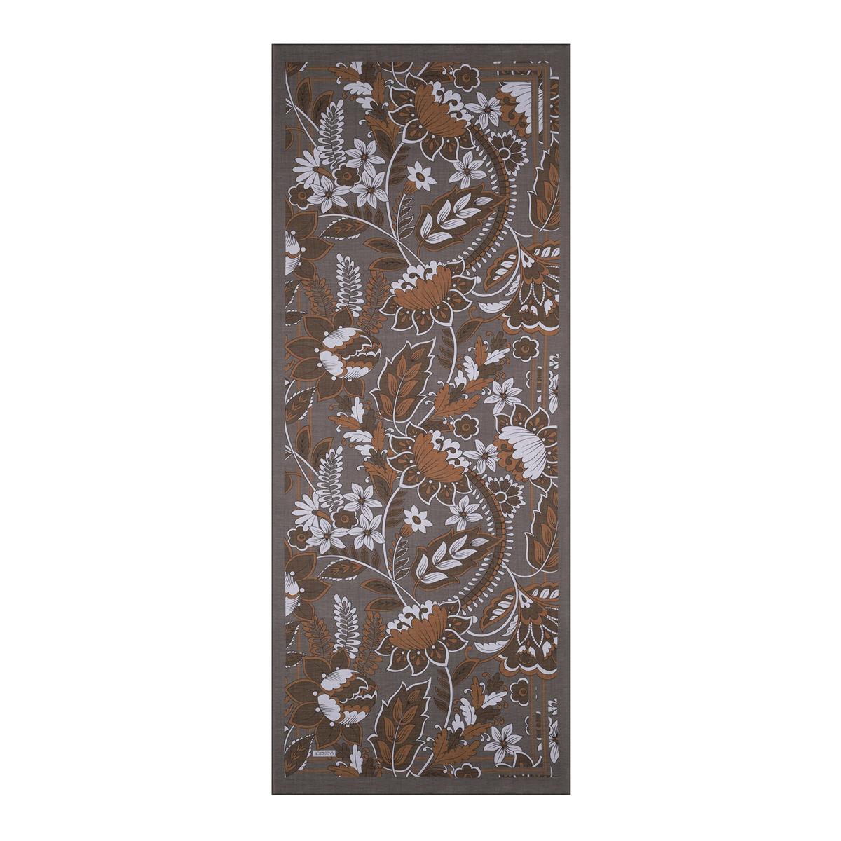 İpekevi Saray Sarmaşığı Desenli Tensel Şal 02346-Füme Gri