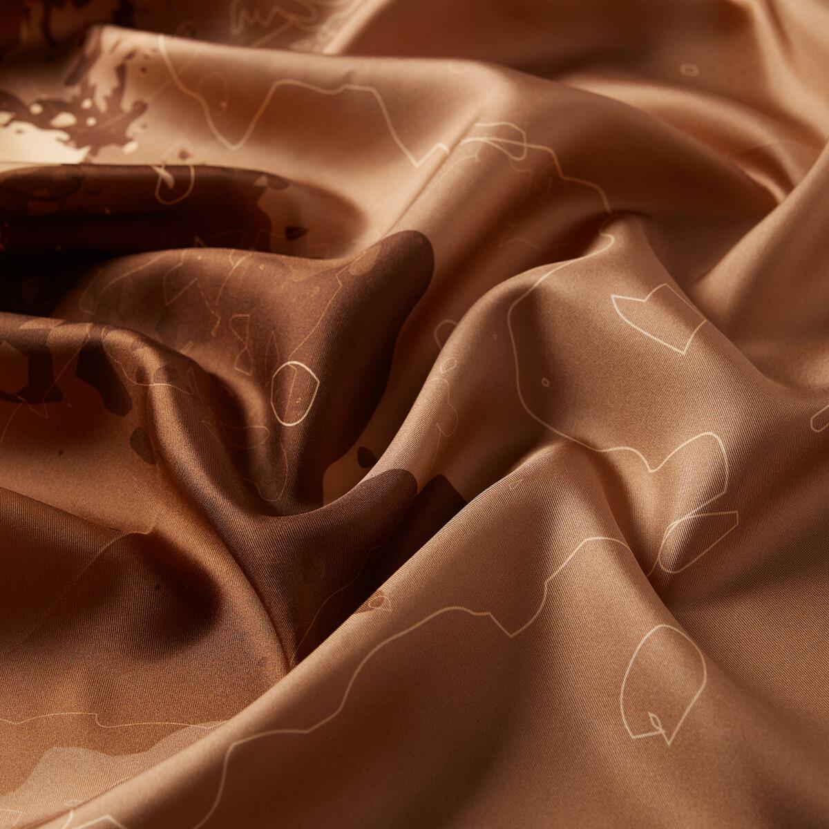 İpekevi Yakamoz Desenli Tivil İpek Eşarp 01229-Vizon