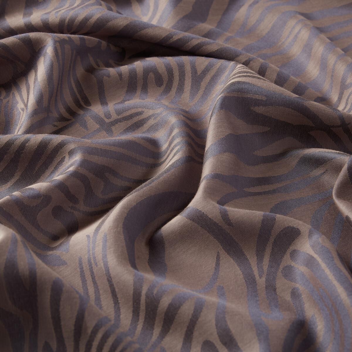 İpekevi Zebra Desenli Pamuk İpek Şal 06300-Puslu Leylak