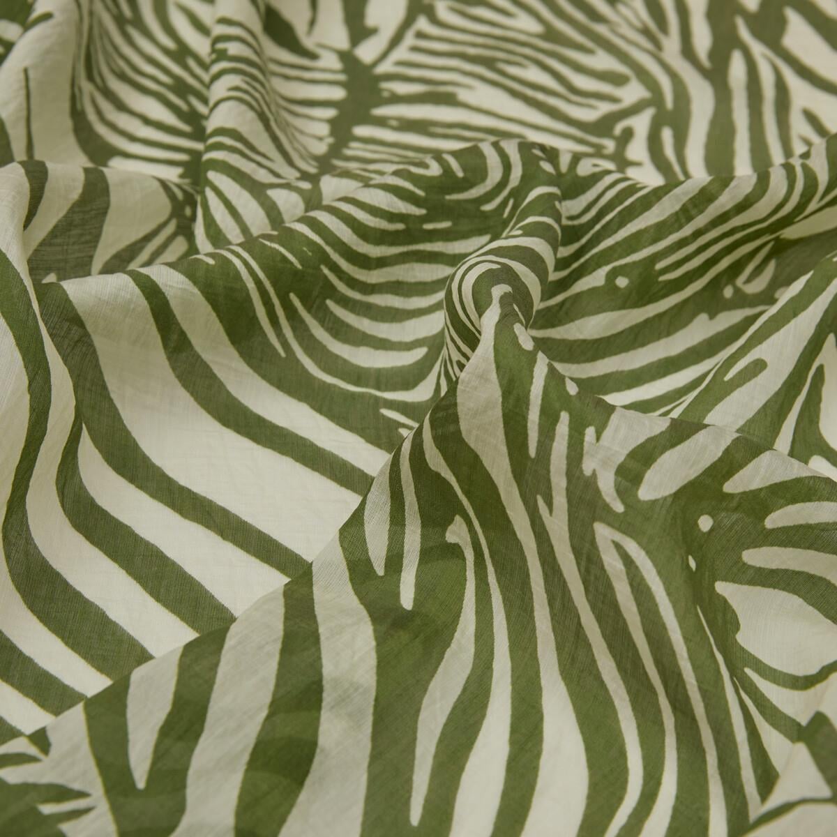 İpekevi Zebra Desenli Tensel Şal 02881-Haki Yeşil