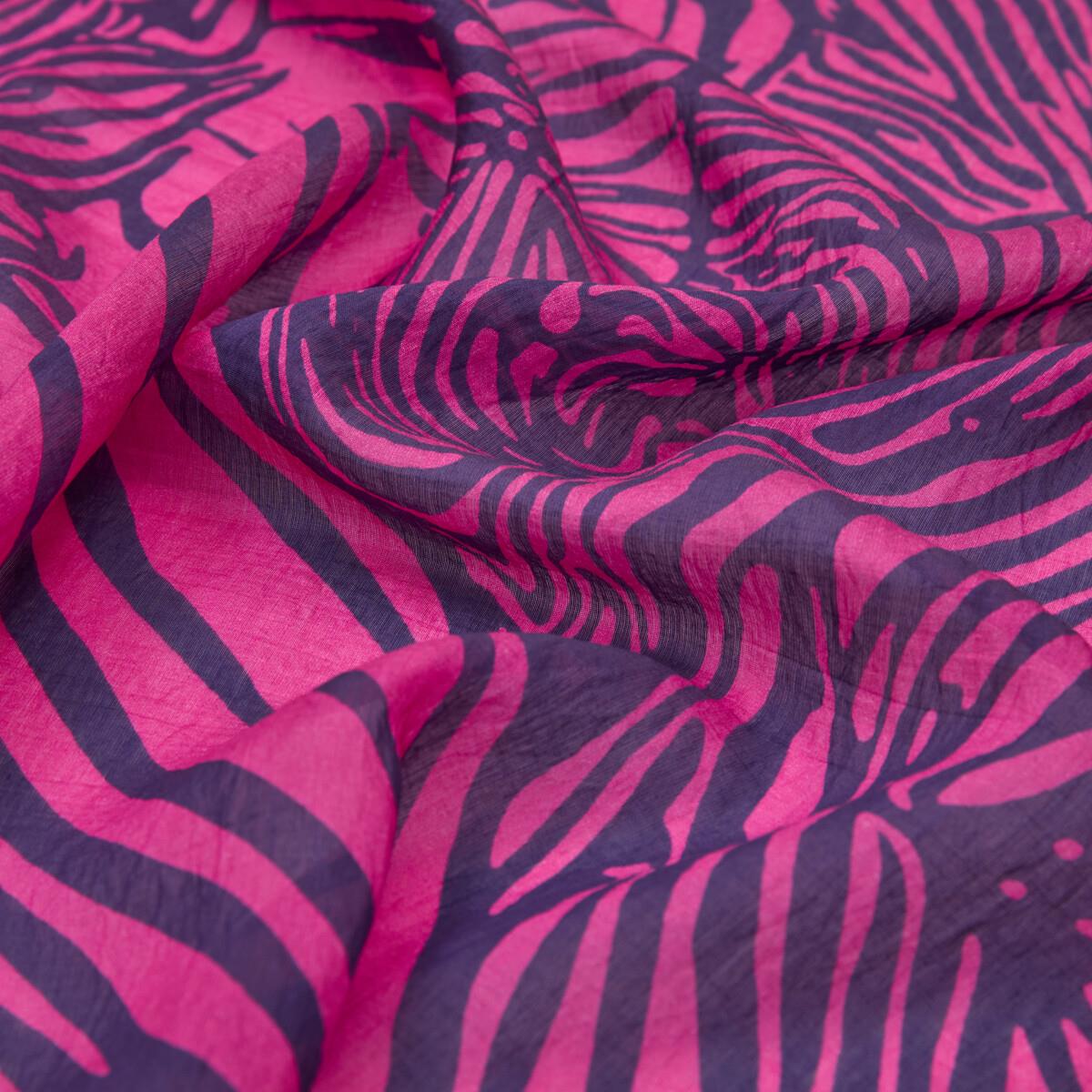 İpekevi Zebra Desenli Tensel Şal 02881-Fuşya