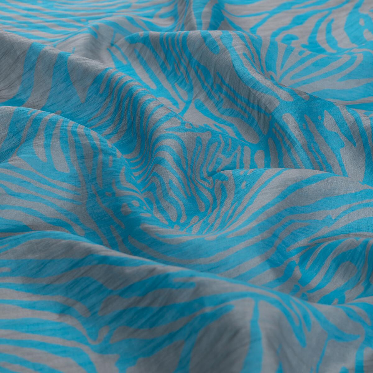 İpekevi Zebra Desenli Tensel Soft Eşarp 02236-Turkuaz