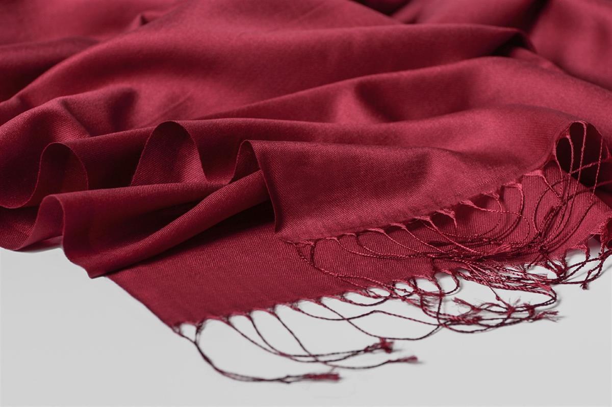 Kroren Düz Renk İpeksi Şal 4026-Bordo