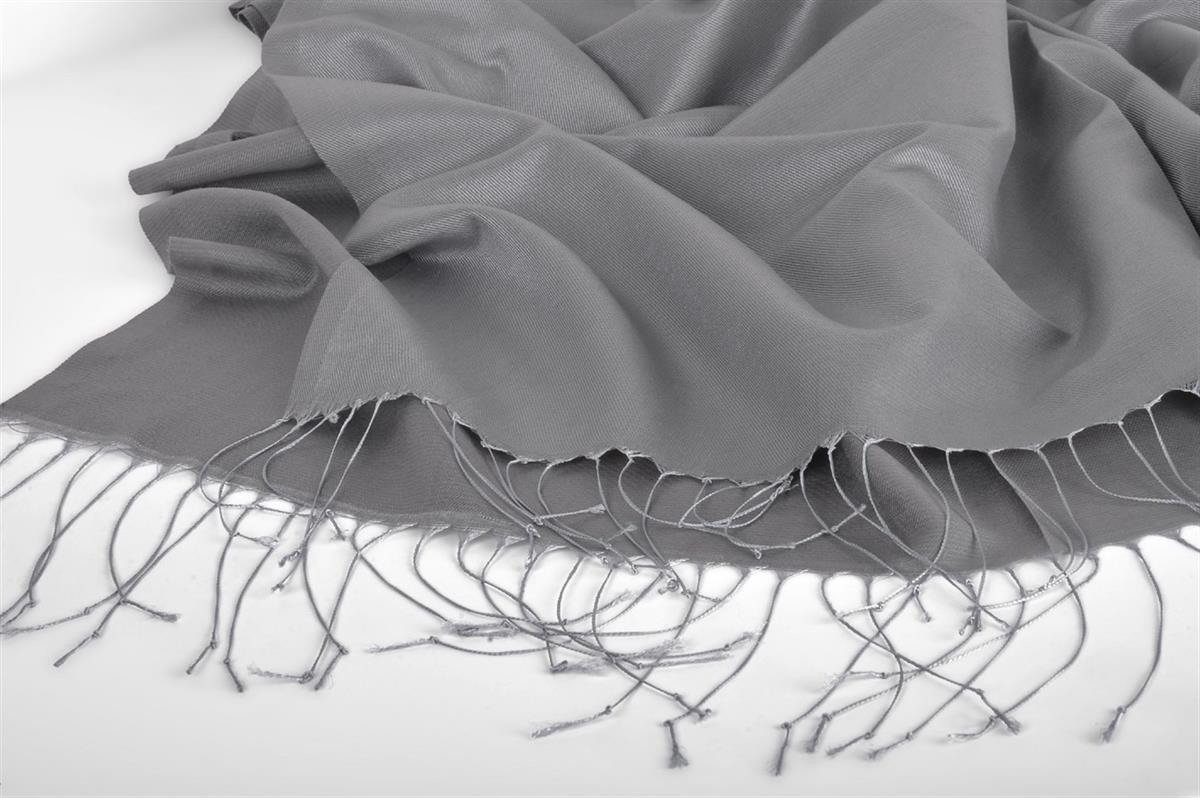 Kroren Düz Renk İpeksi Şal 4026-Gümüş Füme