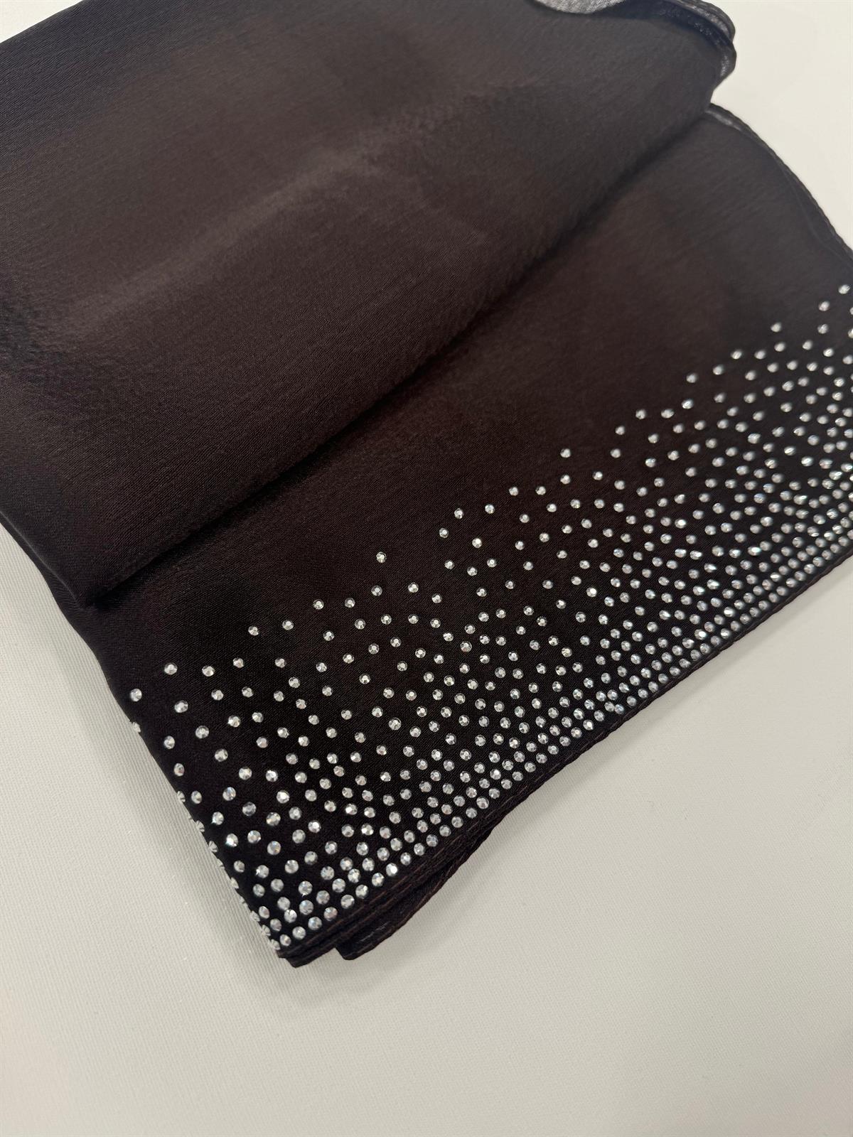 Kroren Parlak Taşlı Jan Jan Şal 7301-Acı Kahve
