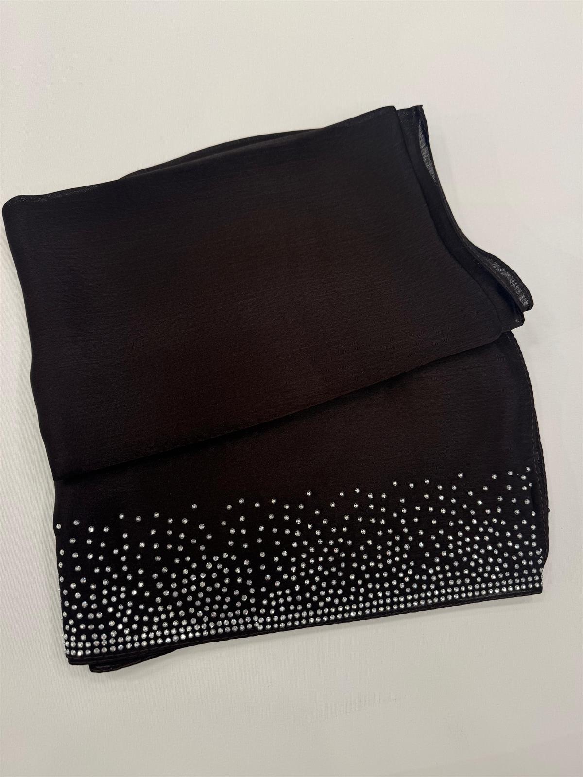 Kroren Parlak Taşlı Jan Jan Şal 7301-Acı Kahve