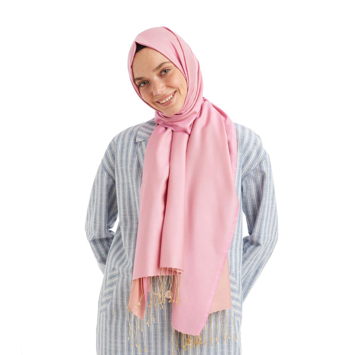 Qoza Solid Şal 6848-Şeker Pembesi