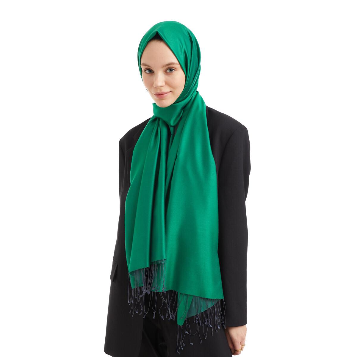 Qoza Solid Şal 6848-Zümrüt