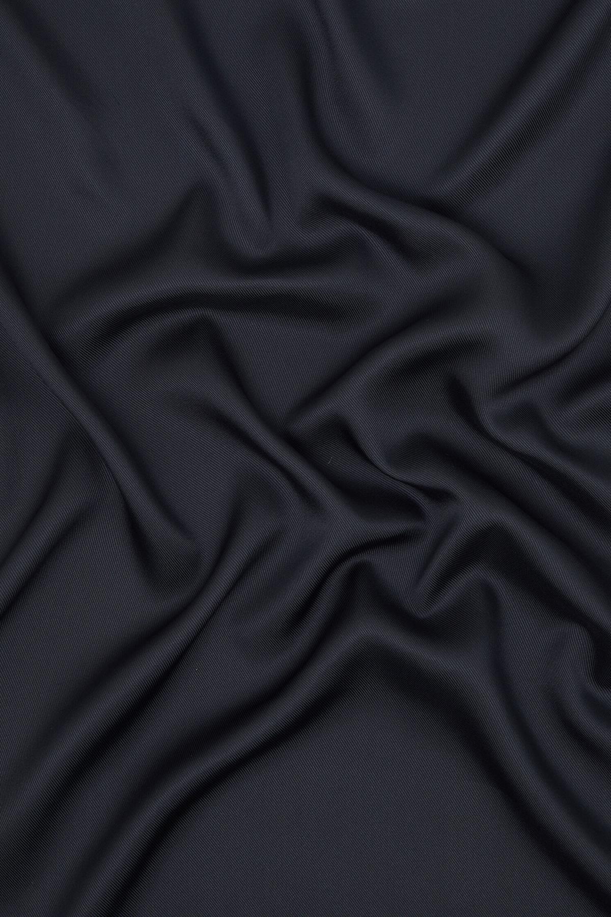 Vakko Düz Tivil İpek Eşarp 40894-Lacivert