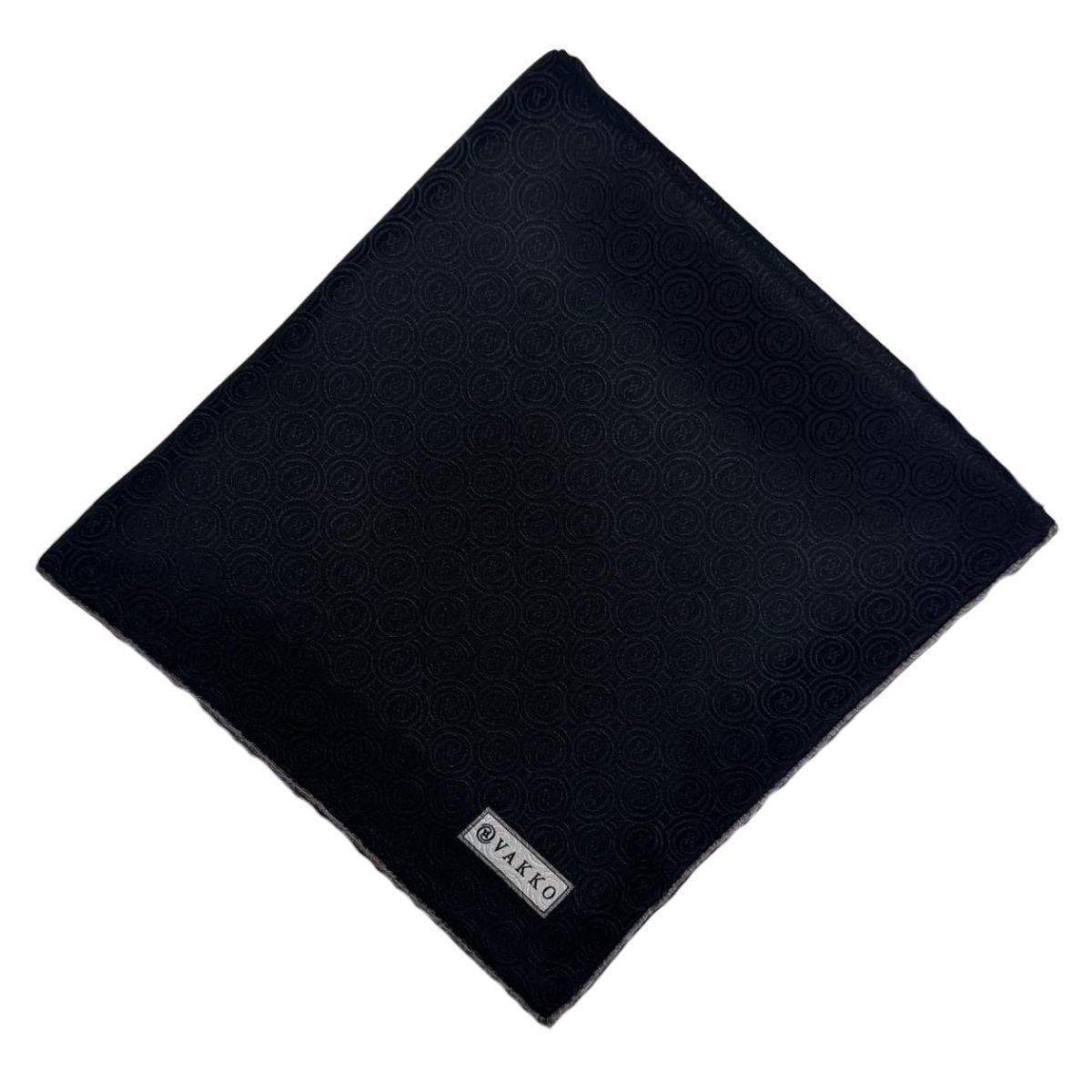 Vakko İpek Jakar Monogram Eşarp 31815-M-Siyah