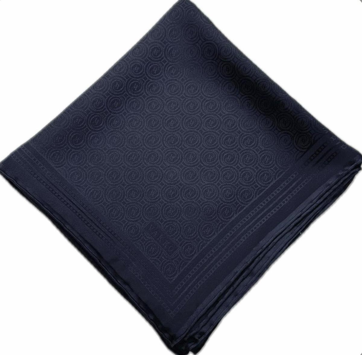 Vakko Jakar Monogram İpek Eşarp 41363-Lacivert