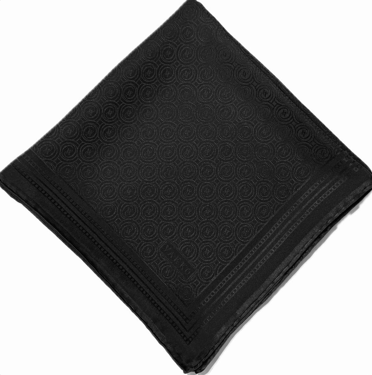 Vakko Jakar Monogram İpek Eşarp 41363-Siyah