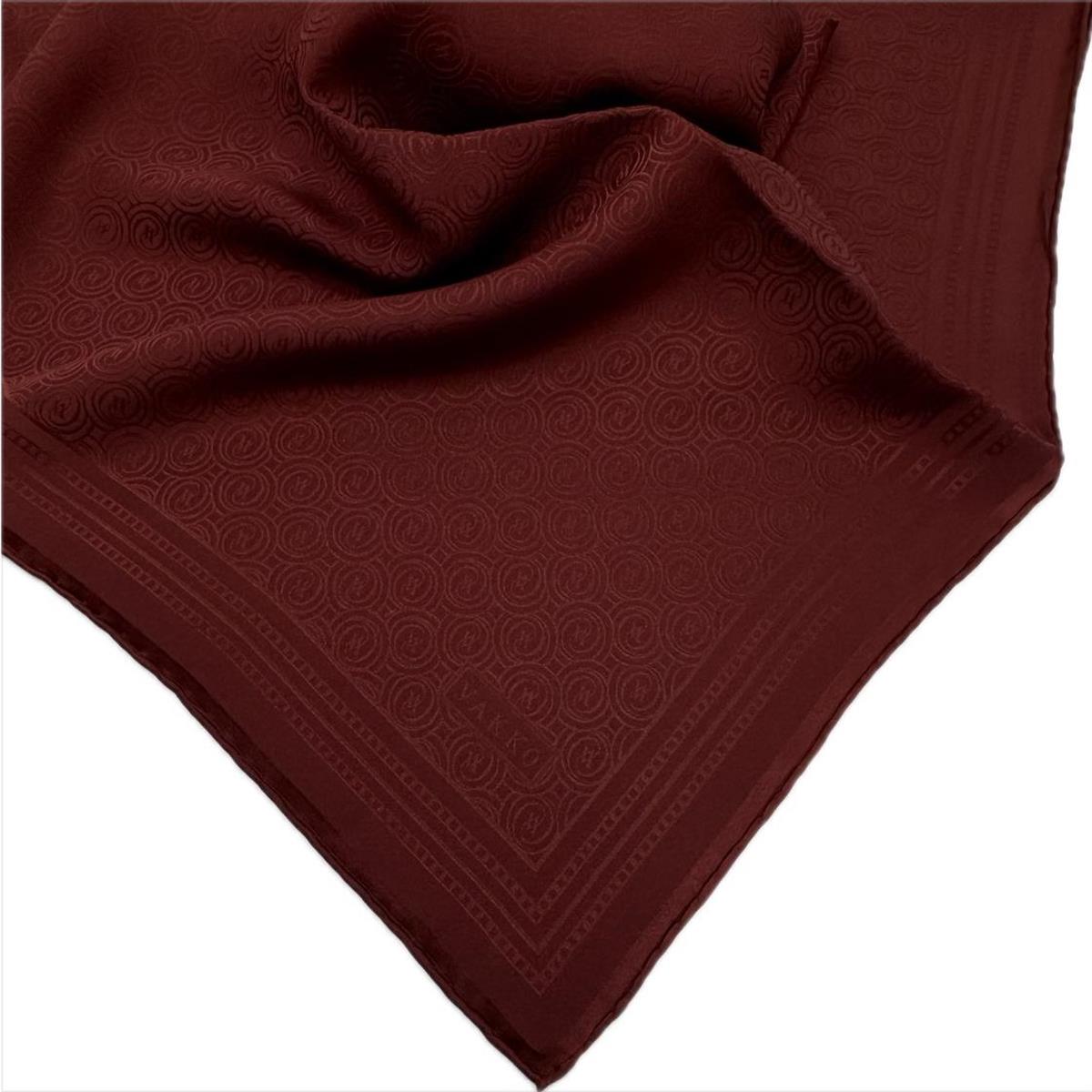 Vakko Jakar Monogram İpek Eşarp 41363-Bordo