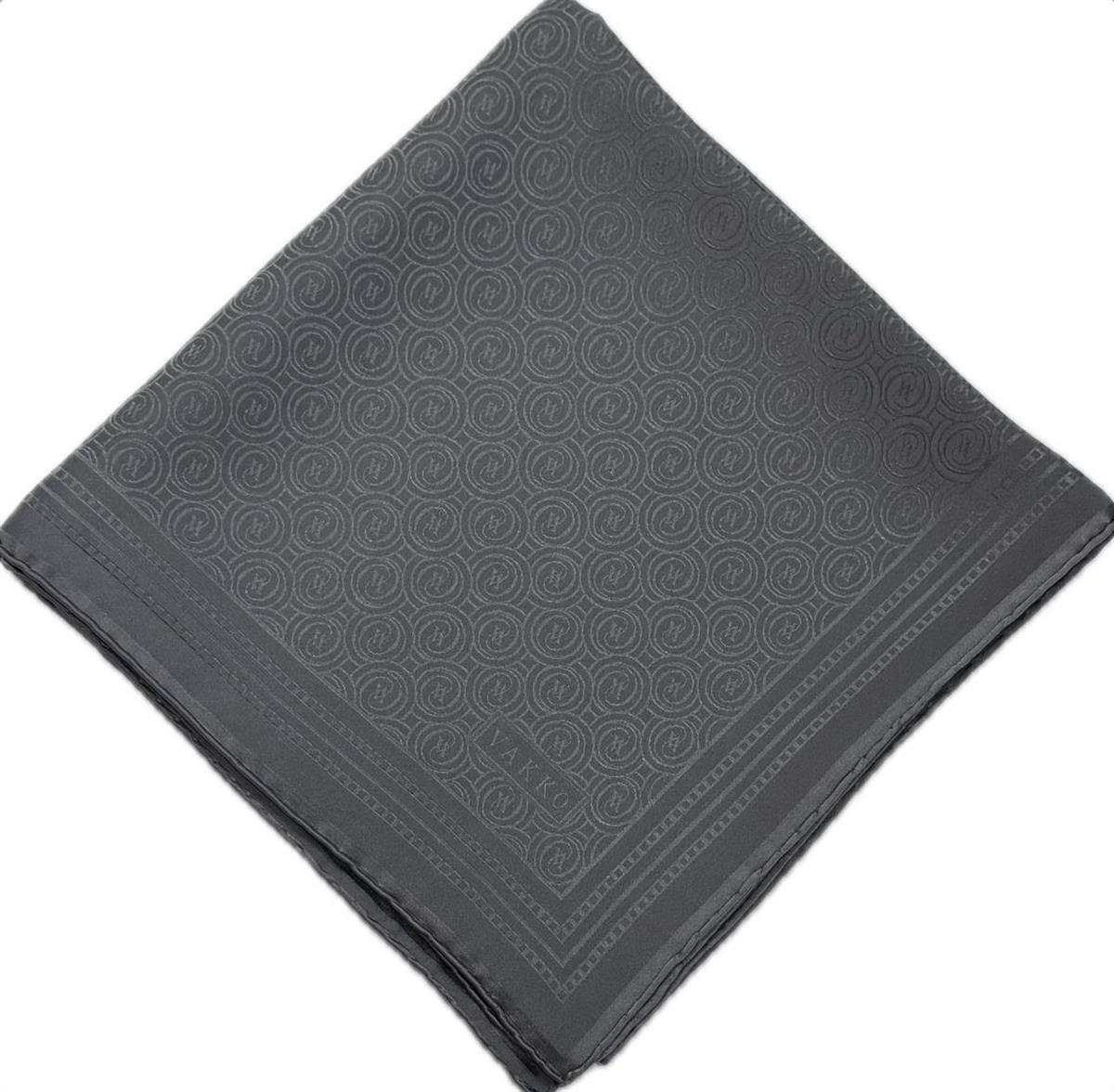 Vakko Jakar Monogram İpek Eşarp 41363-Gri