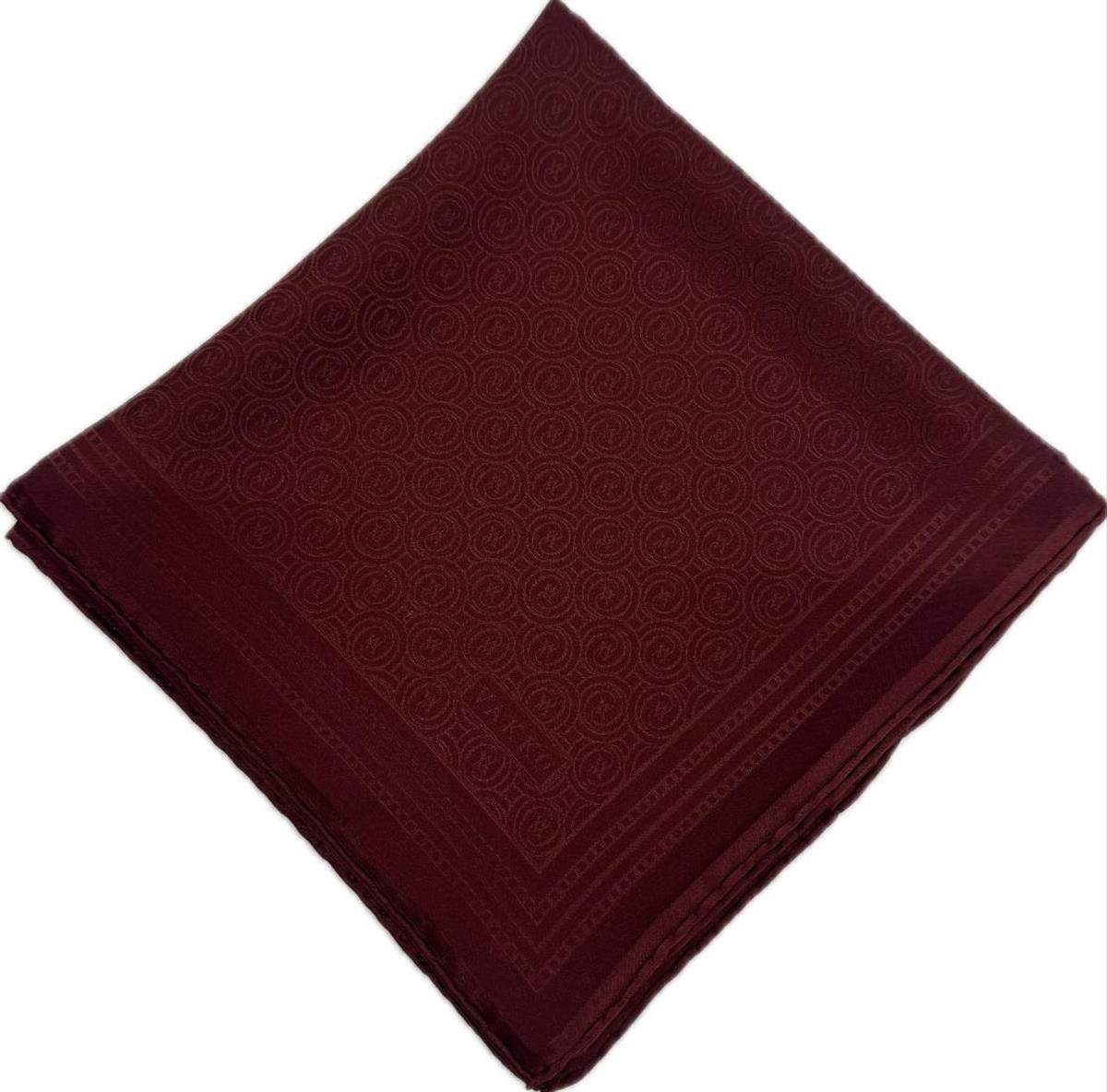 Vakko Jakar Monogram İpek Eşarp 41363-Bordo