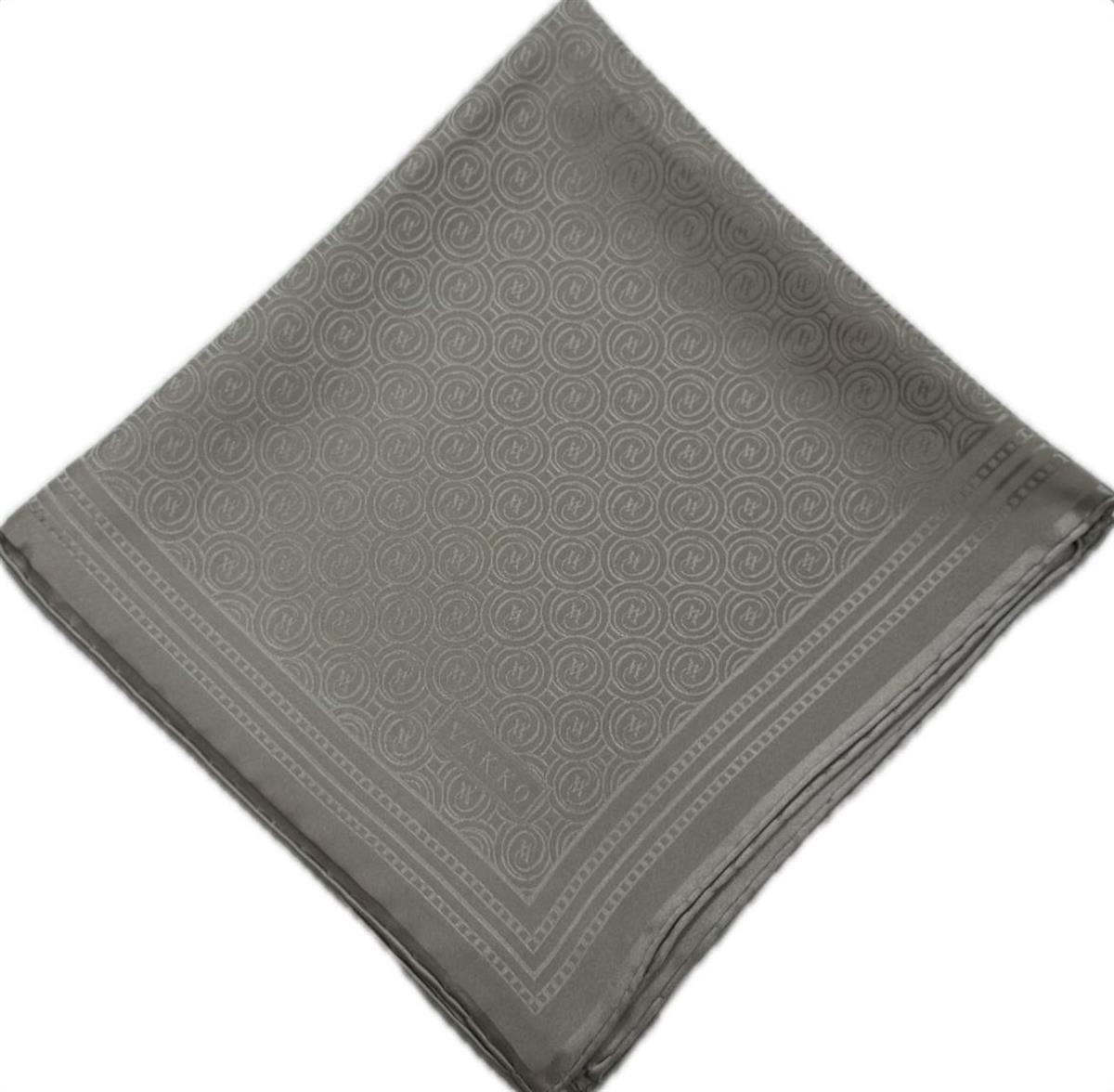 Vakko Jakar Monogram İpek Eşarp 41363-Vizon