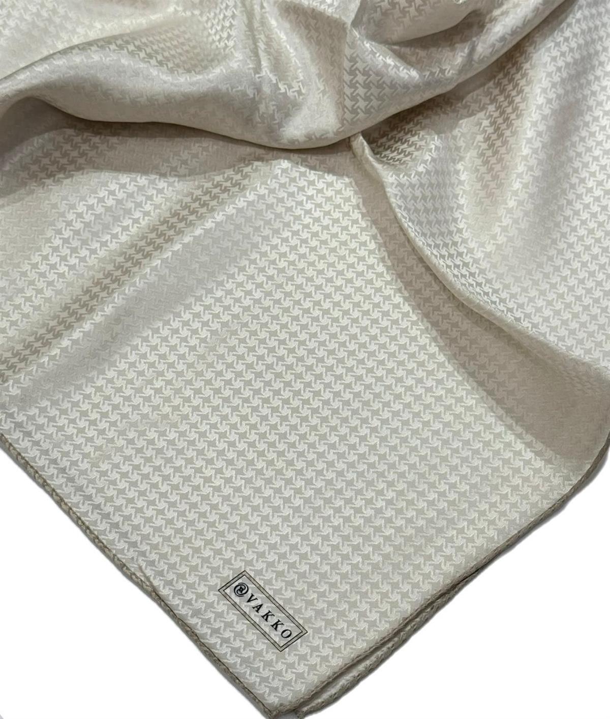 Vakko Jakarlı İpek Eşarp 31815-J-Ekru