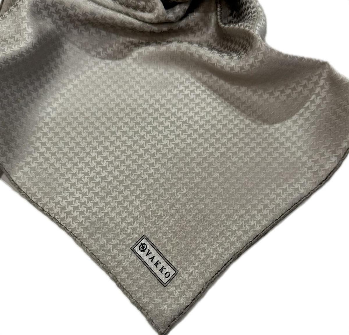 Vakko Jakarlı İpek Eşarp 31815-J-Vizon