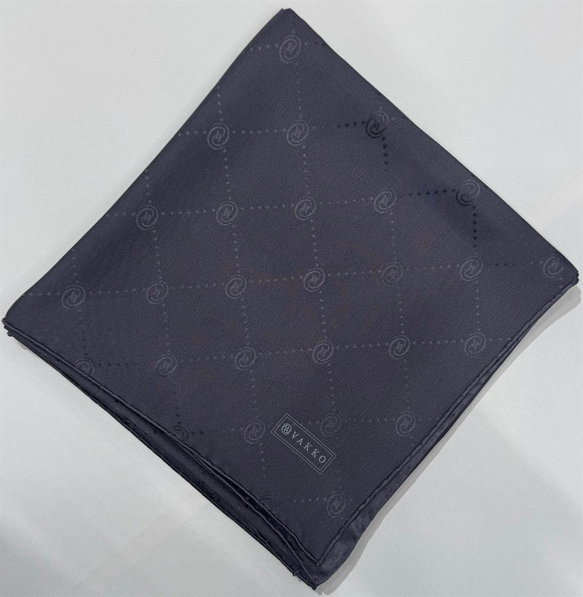 Vakko Monogram Jakar İpek  Eşarp 41549-Antrasit