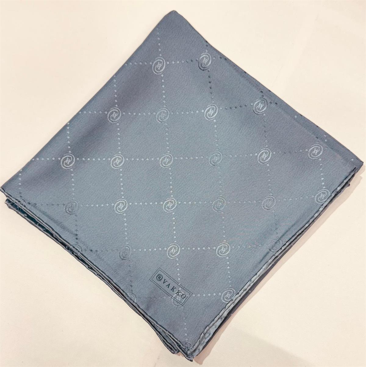 Vakko Monogram Jakar İpek  Eşarp 41549-Açık Gri
