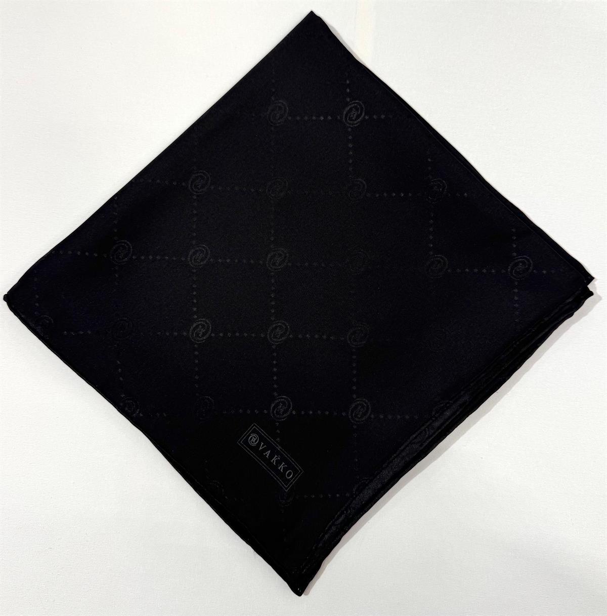Vakko Monogram Jakar İpek  Eşarp 41549-Siyah