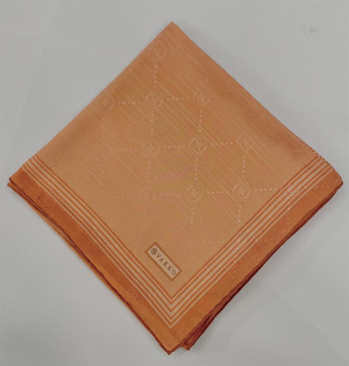 Vakko Monogram Pamuk İpek Bordürlü Eşarp 41588-Somon