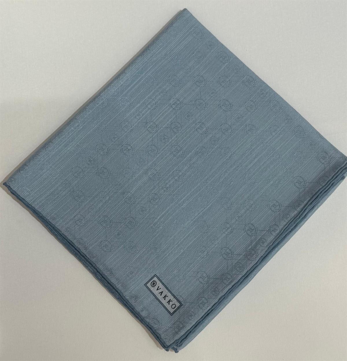 Vakko Monogram Pamuk İpek Eşarp 3000655-Açık Yeşil
