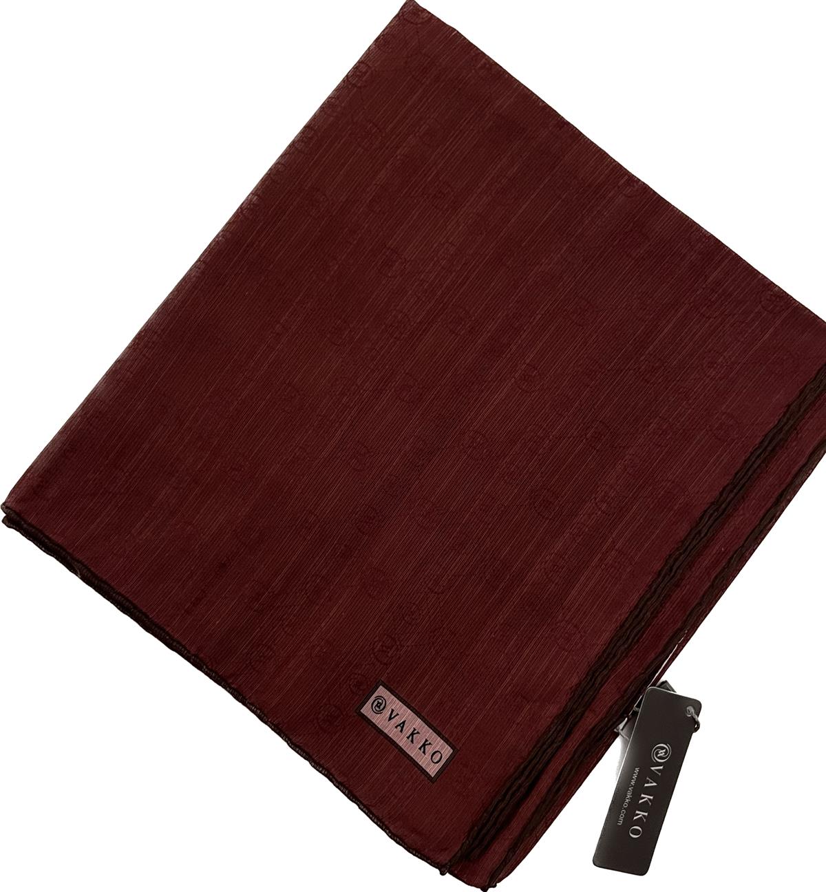 Vakko Monogram Pamuk İpek Eşarp 3000655-Bordo