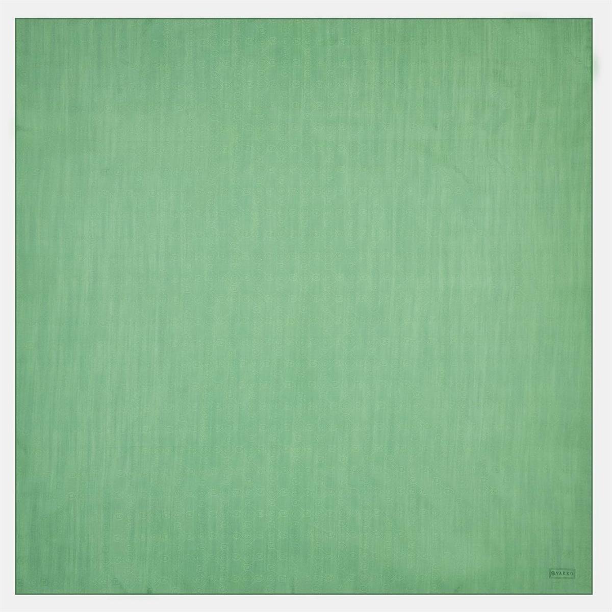 Vakko Monogram Pamuk İpek Eşarp 3000655-Yeni Yeşil