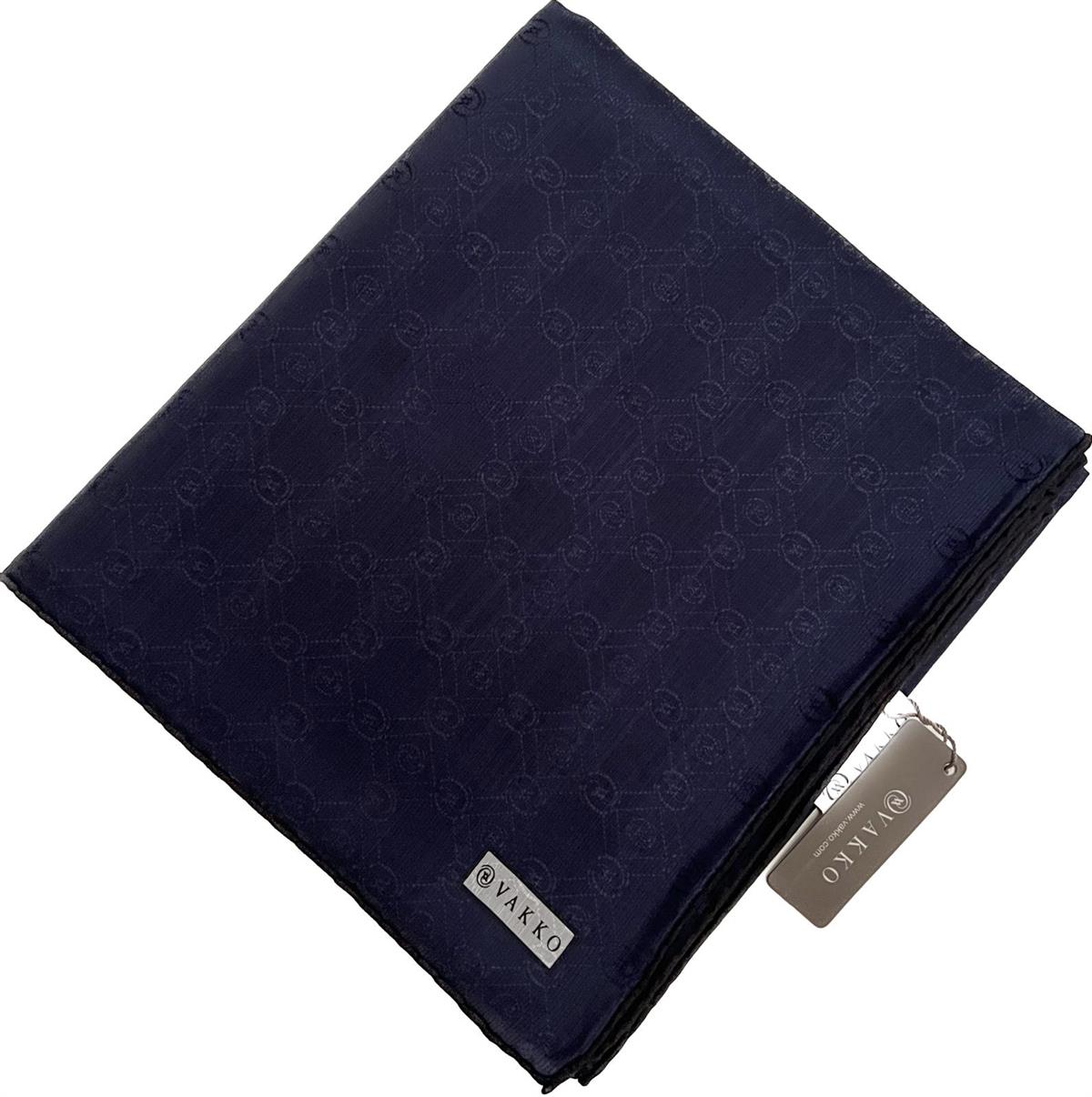 Vakko Monogram Pamuk İpek Eşarp 3000655-Lacivert