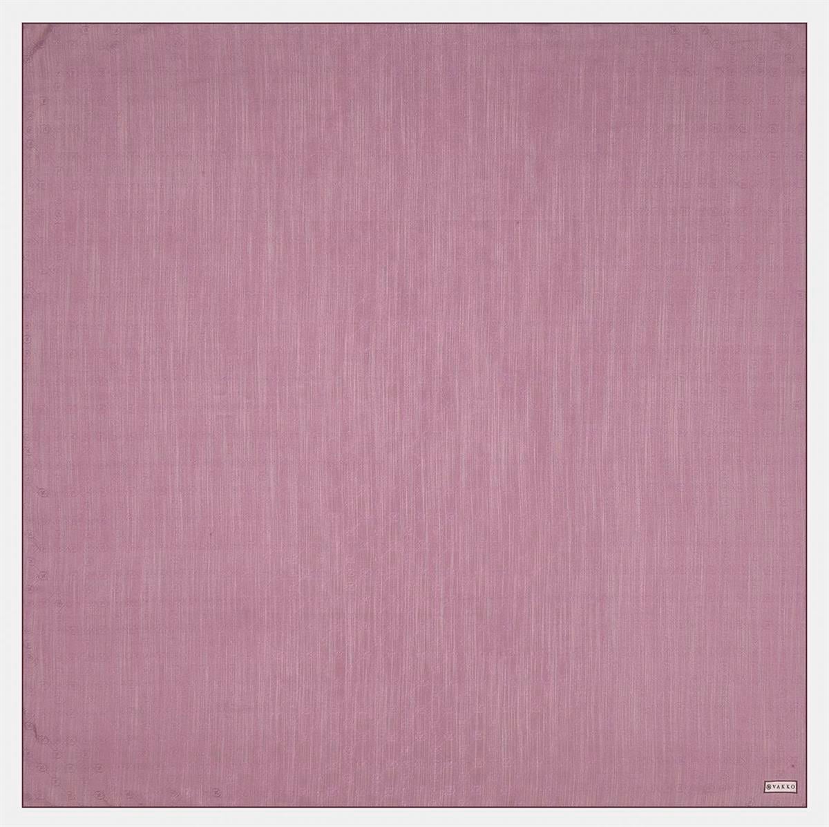 Vakko Monogram Pamuk İpek Eşarp 3000655-Gül Kurusu