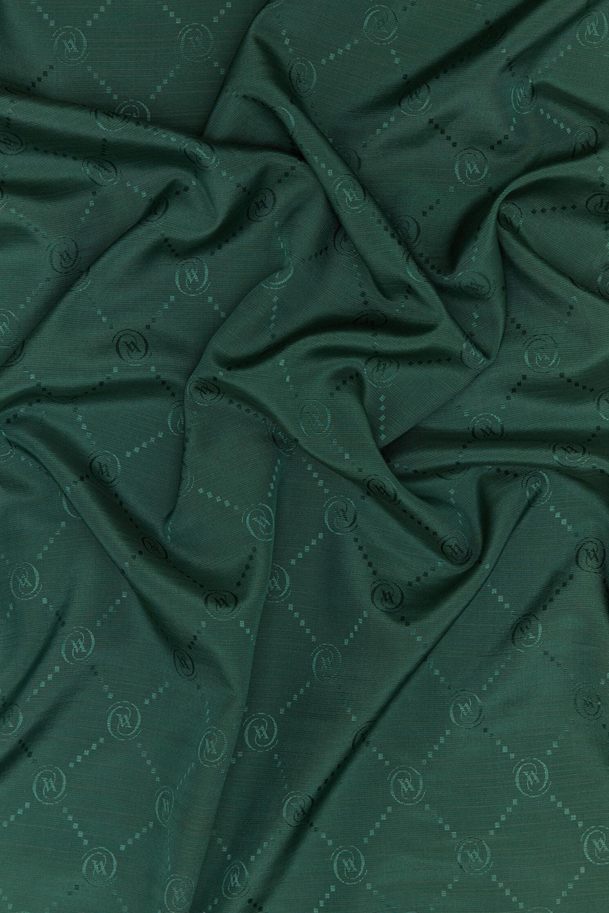 Vakko Monogram Pamuk İpek Eşarp 40828-Nefti
