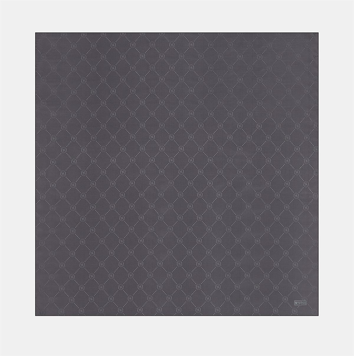 Vakko Monogram Pamuk İpek Eşarp 40828-Antrasit