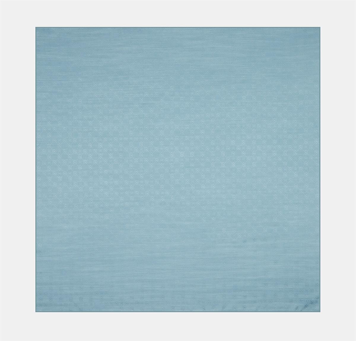 Vakko Monogram Pamuk İpek Eşarp 40829-Turkuaz