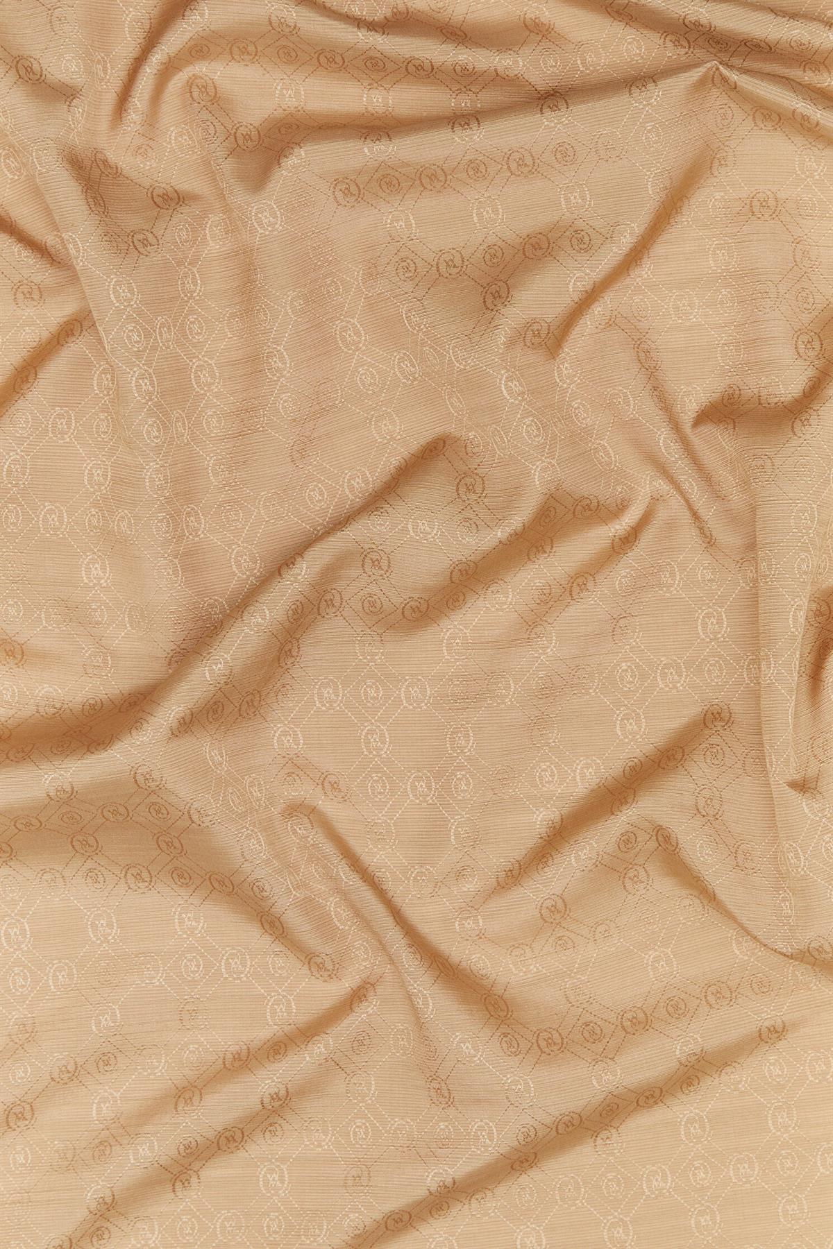 Vakko Monogram Pamuk İpek Eşarp 40829-Kahve