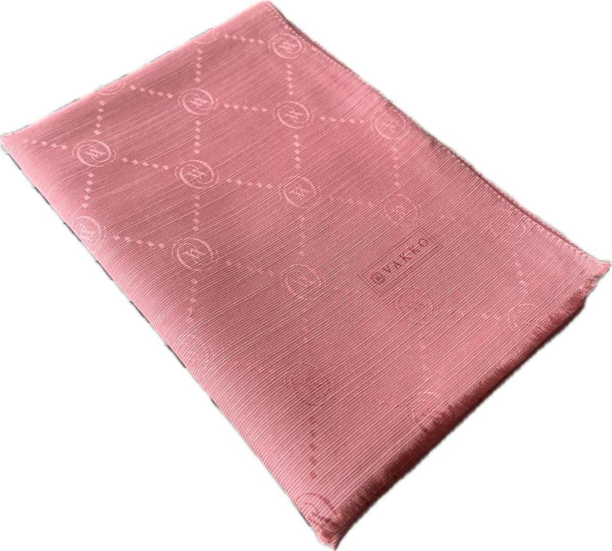 Vakko Monogram Pamuk İpek Şal 30011260-Gül Kurusu