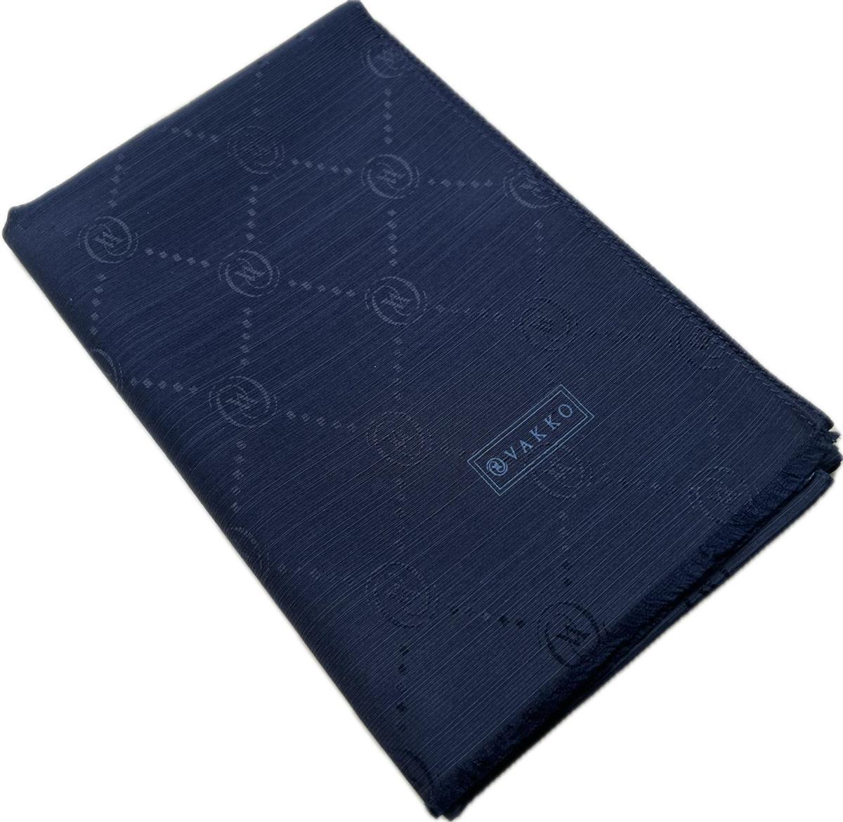 Vakko Monogram Pamuk İpek Şal 30011260-Koyu Lacivert
