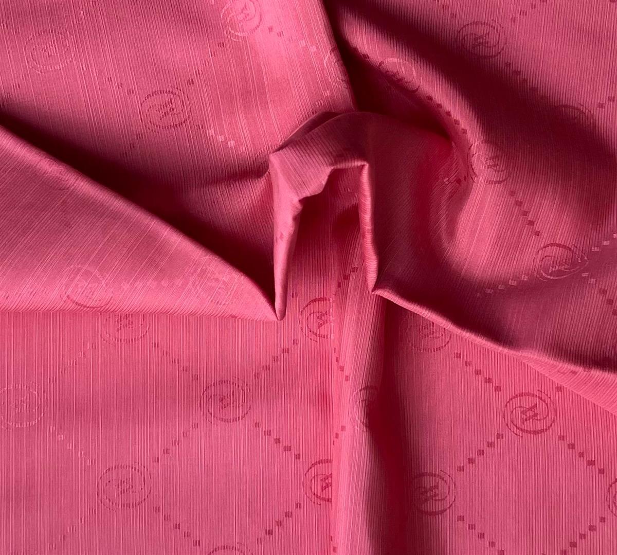 Vakko Monogram Pamuk İpek Şal 30011260-Pembe