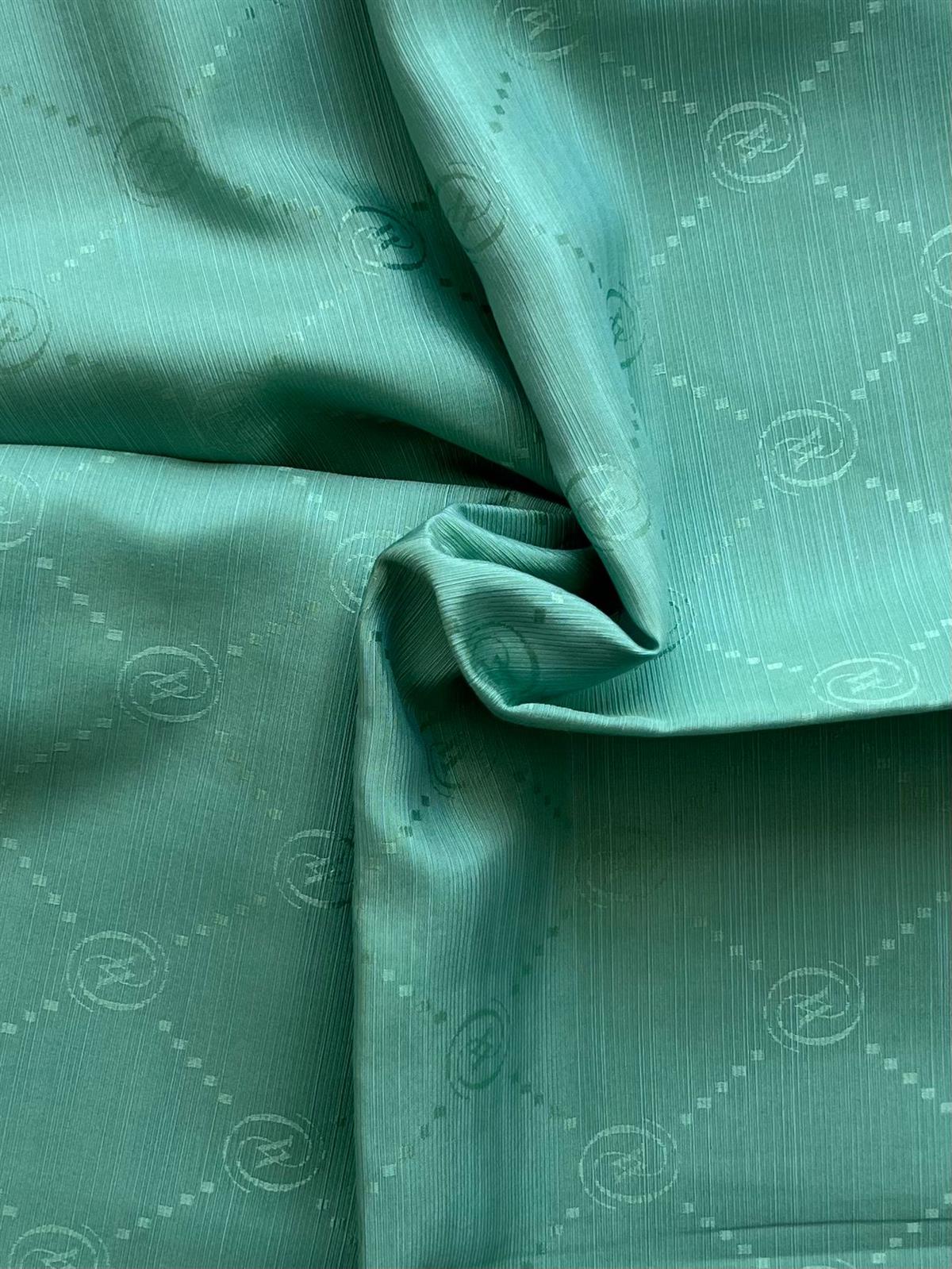 Vakko Monogram Pamuk İpek Şal 30011260-Su Yeşili