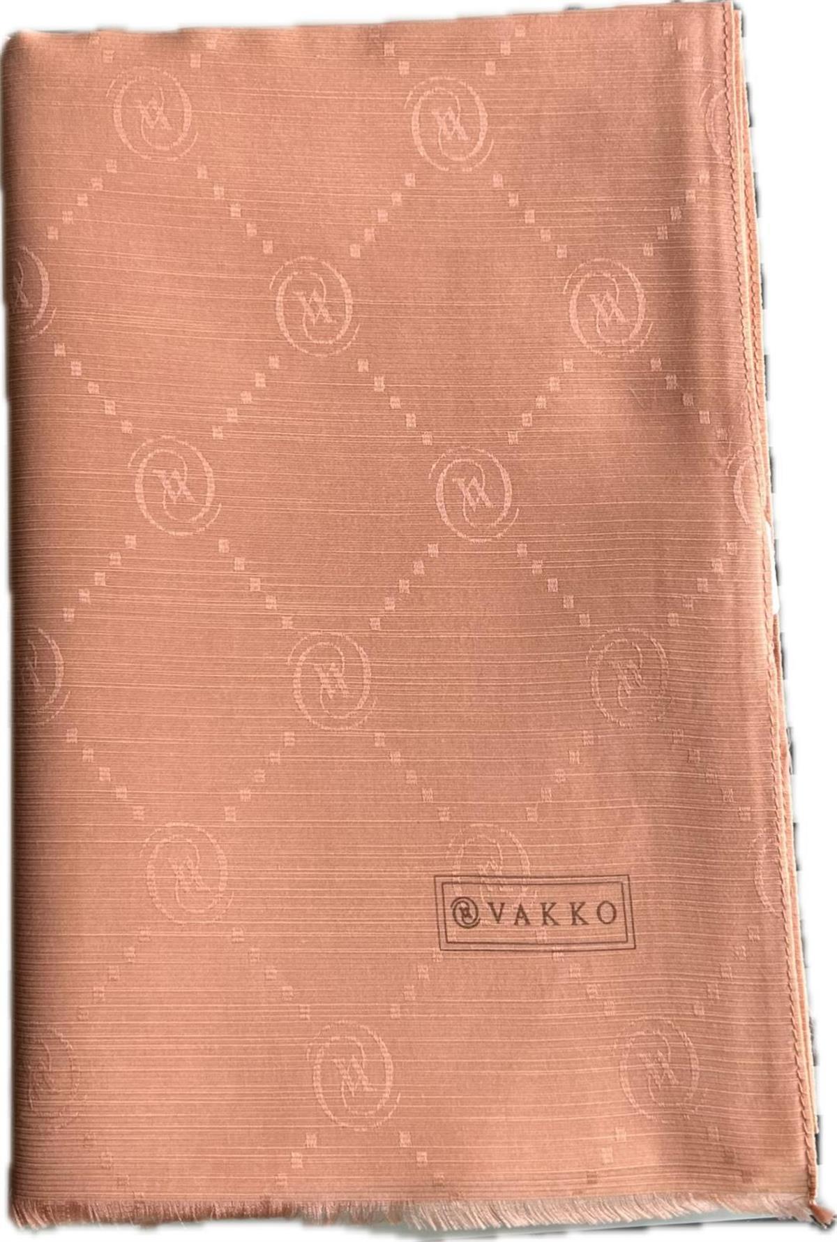Vakko Monogram Pamuk İpek Şal 30011260-Bej