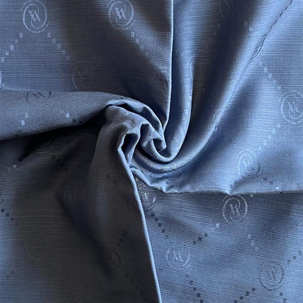 Vakko Monogram Pamuk İpek Şal 30011260-İndigo