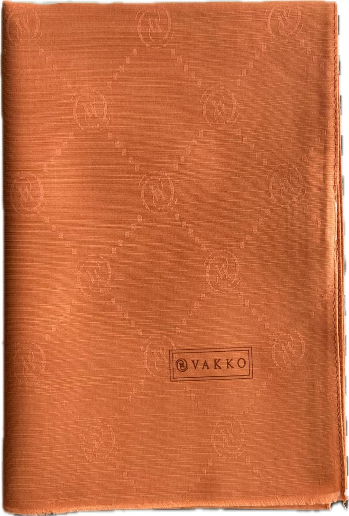 Vakko Monogram Pamuk İpek Şal 30011260-Kiremit