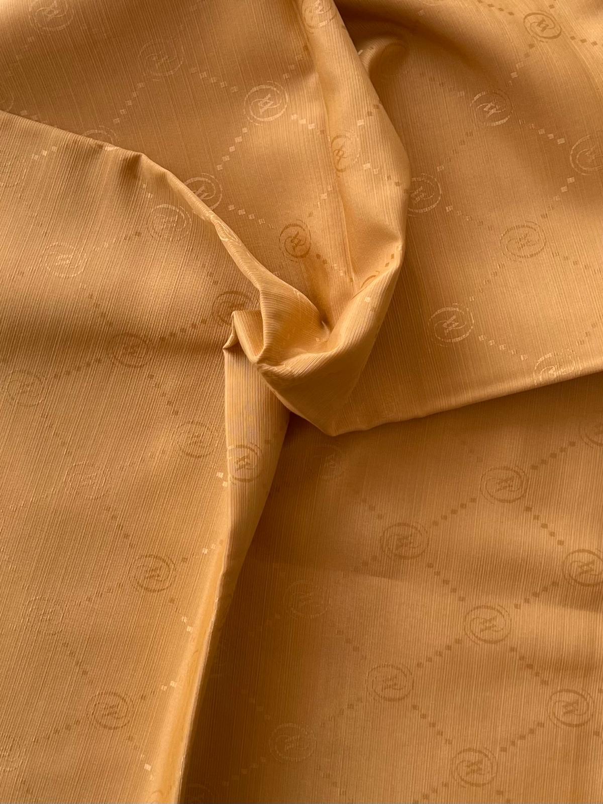 Vakko Monogram Pamuk İpek Şal 30011260-Hardal Sarısı