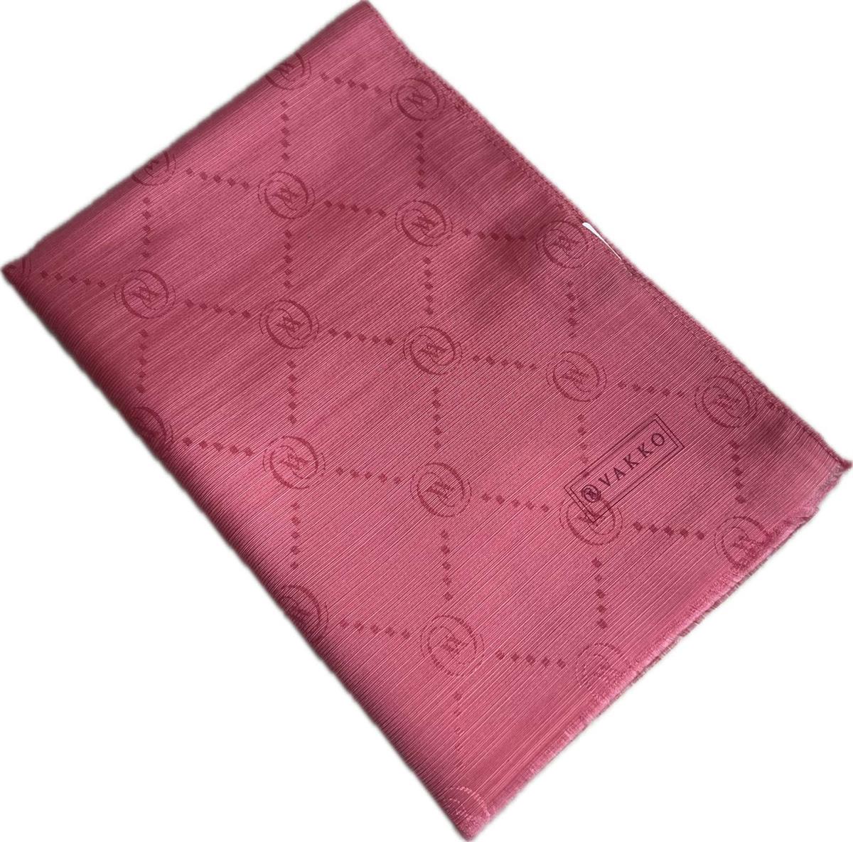 Vakko Monogram Pamuk İpek Şal 30011260-Pembe