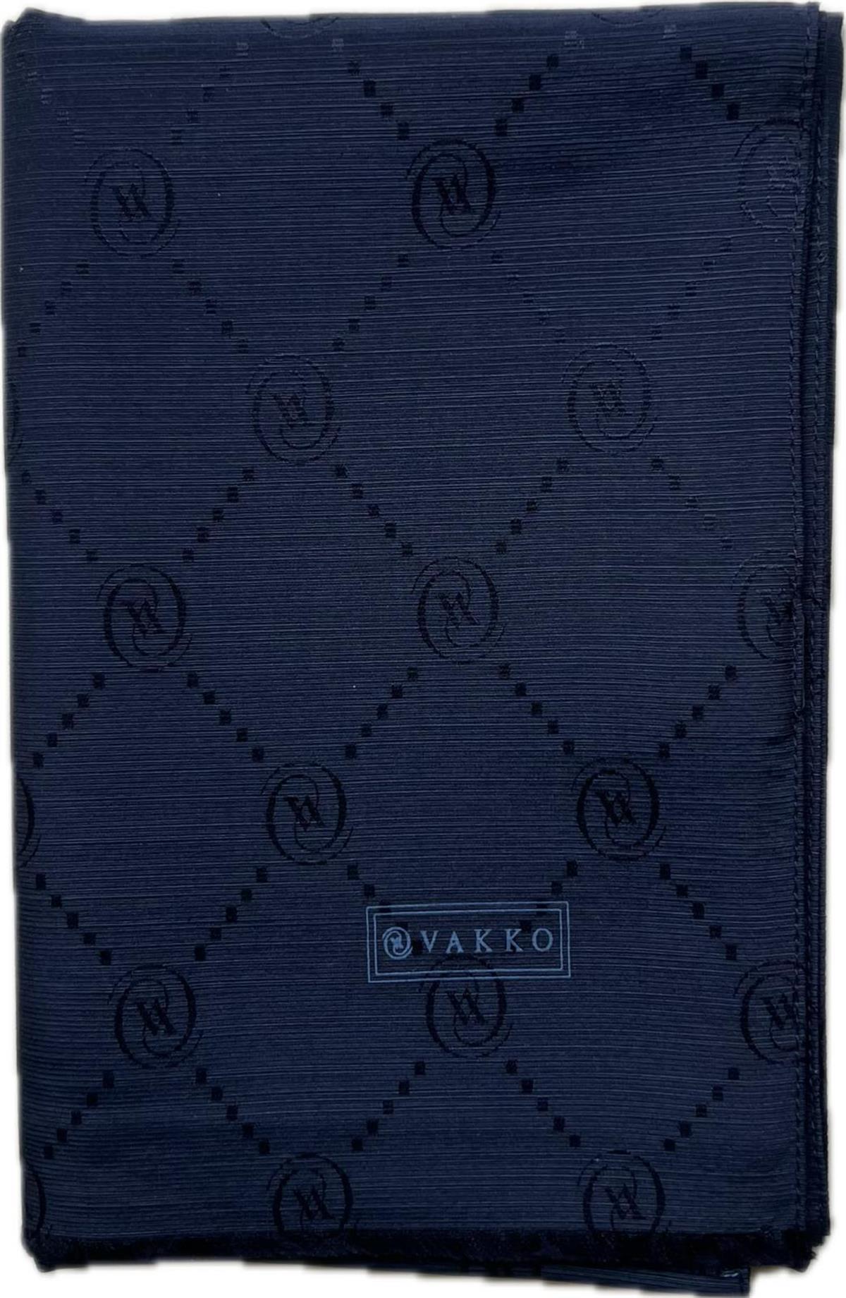 Vakko Monogram Pamuk İpek Şal 30011260-Koyu Lacivert