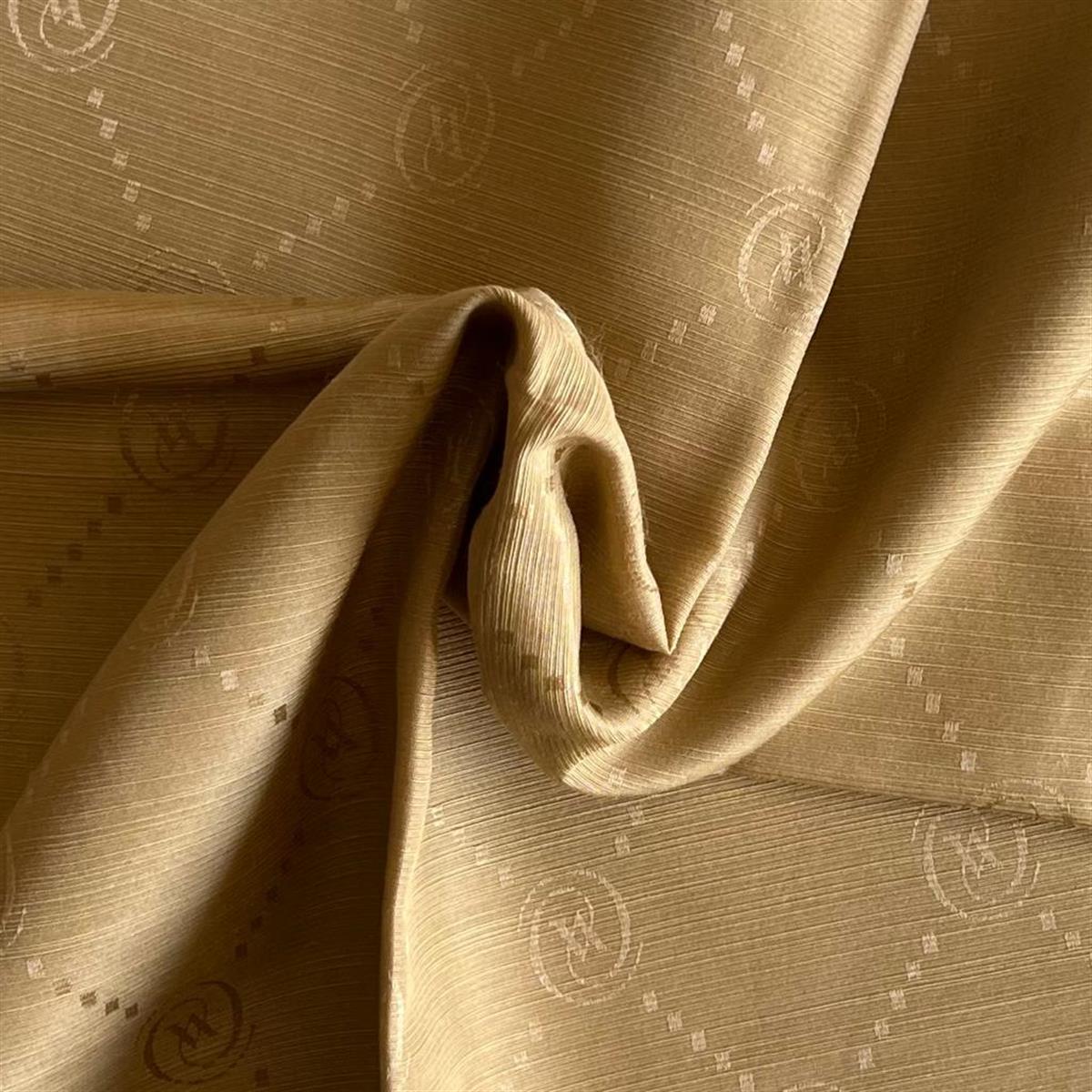 Vakko Monogram Pamuk İpek Şal 30011260-Camel