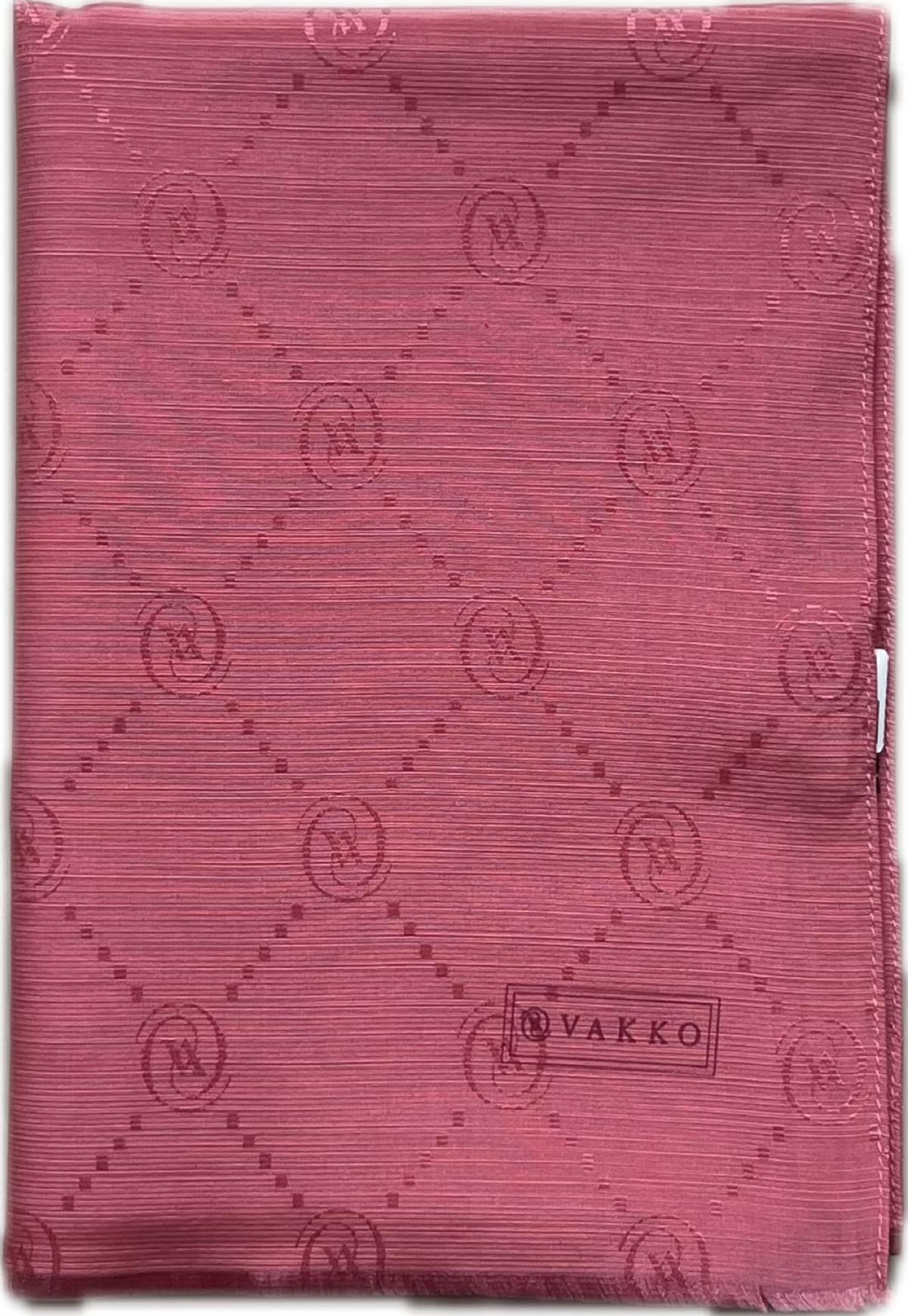 Vakko Monogram Pamuk İpek Şal 30011260-Pembe